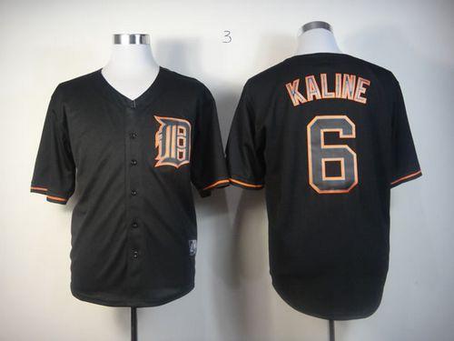 Tigers #6 Al Kaline Black Fashion Stitched MLB Jersey - Click Image to Close